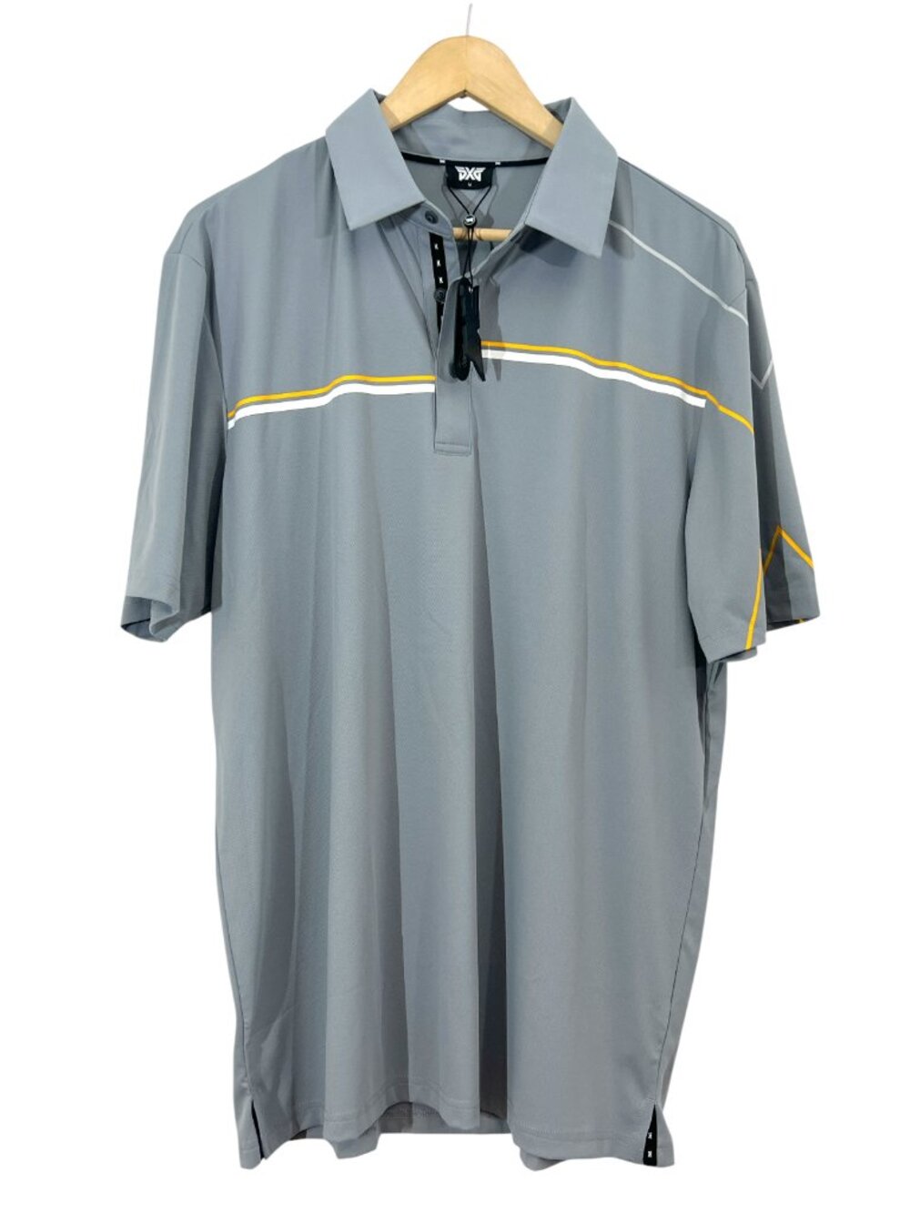 PXG Comfort Fit X Sleeve Textured Polo Gray New Medium $125